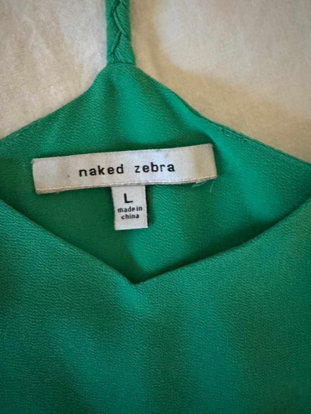 Naked Zebra Green Racerback Tank Top Sz L - Picture 2 of 6